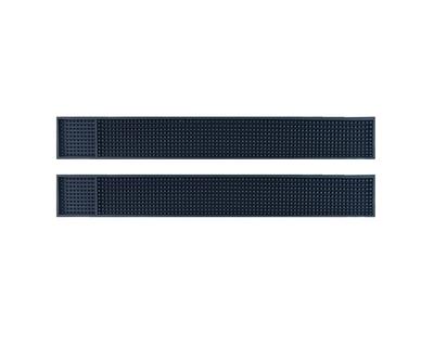 LuceLuce Bar Mat, Counter Mat, Draining Mat, and Glass Mat Set, Black, for Kitchen, Bartender, and Glasses, 60cm X 8cm, 1cm Thick (Pack of 2)