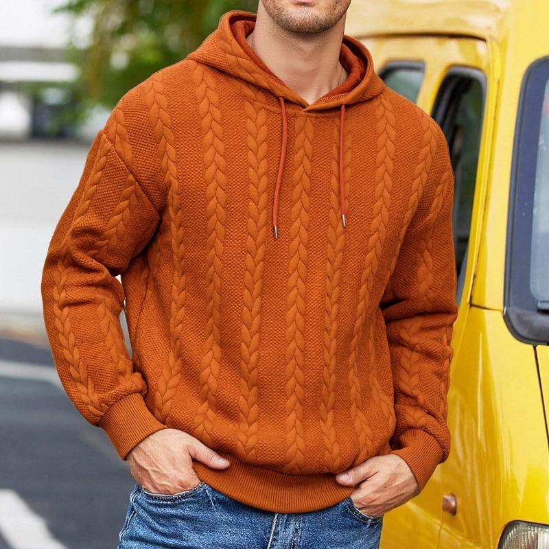 Men's Solid Color Hoodie Casual Fashion Hooded Sweatshirt Versatile Long Sleeve Tops for Men, Multiple Colors Available