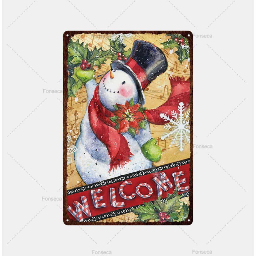Santa Claus Snow View Metal Sign Vintage Tin Sign Metal Vintage Bar Vintage Wall Decoration Bar Club Metal Poster