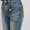 Dark Punk-style Dice Skull Waist Chain Bracelet Necklace Jeans Chain Accessories
