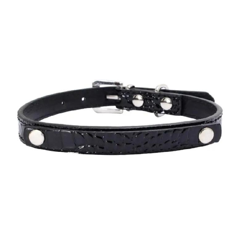 Crocodile Pet Collars Cat Dog Necklace with 10mm Belt Name Personalized Collar Fit for 10mm DIY Slide Letters Charms