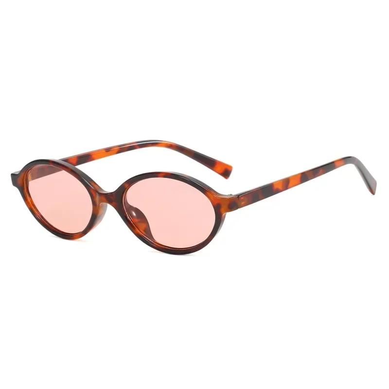 Oval Small Frame Sunglasses Stylish  Student Style UV Protection Sunglasses Transparent Leopard Oculos Glasses for Women