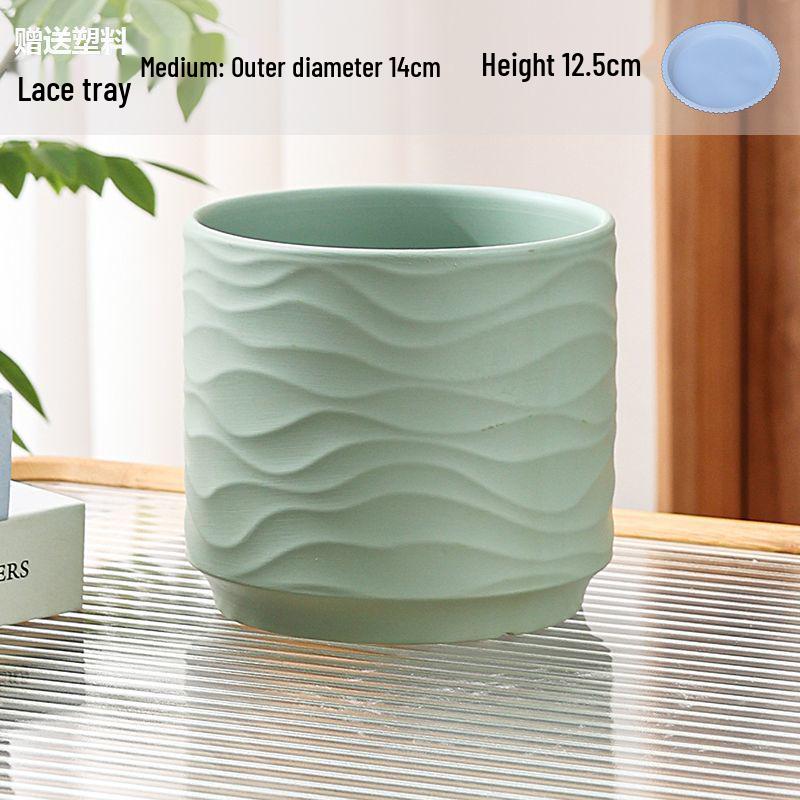 Nordic Style White Ceramic Succulent Pot with Four Compartments