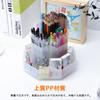 FRETONBA Pen Holder, 360-Degree Rotating Pen Holder, Large Capacity, 9-Gage Pencil Holder, Multifunctional Desk Organizer, Small Item Classification,