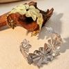 Spliced Flower Open Bracelet Hollowed-out Charm Bracelet Fashion Pearl Bracelet  Female Accessories