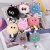 Cute Plush Toy Cat Doll Keychain Fluffy Soft Anime Stuffed Key Ring Backpack Bag Pendant Lovely Gift