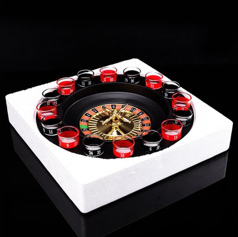 Bar Funny Tools Russia Turntable Shot Glass Russian Drinking Roulette Game Set 16 Shots