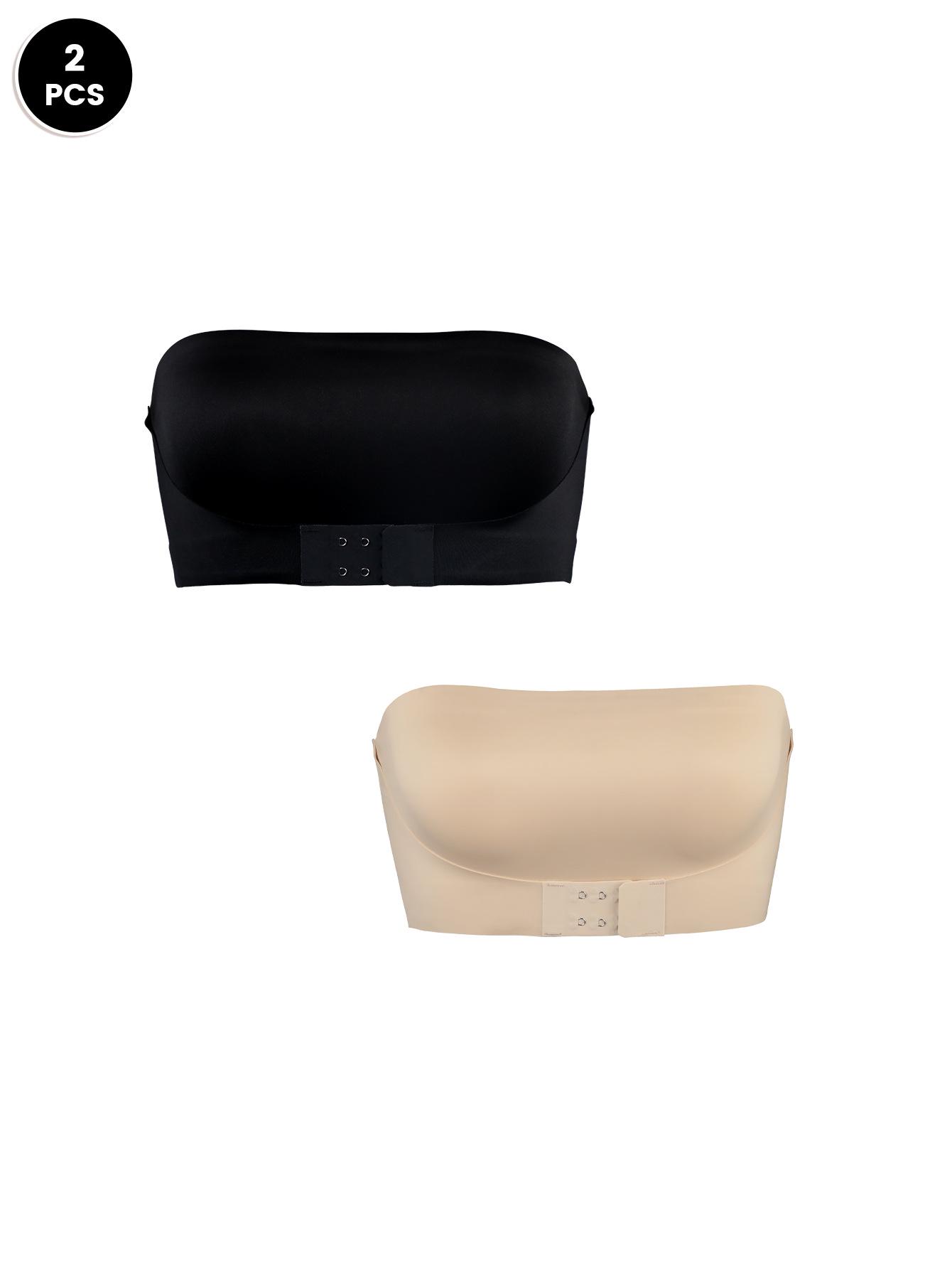 Übergröße Kabelloses Nahtloses Push-Up Bandeau für Damen aus Eisseide Skin (Front Clasp)