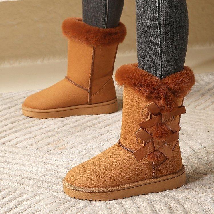 Winter neu große Größe dicksohlige Samt verdickte Schneestiefel für Damen, große Größe warmes Handtuch, mittelhohe Stiefel für Damen