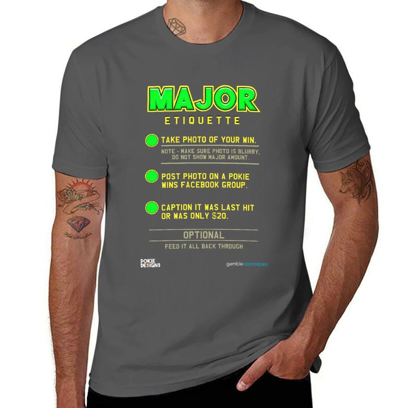 

MAJOR JACKPOT ETIQUETTE Design - Pokie Designs T-Shirt t shirt for man t shirts for man graphic tees T-Shirt 4XL