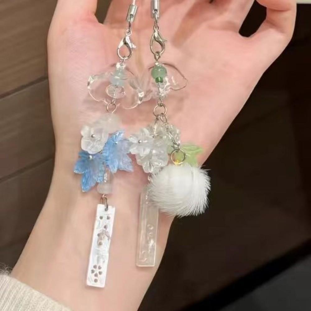 New Transparent Bag Pendant Chinese-style Vintage Mobile Phone Lanyard Handmade Beaded Pendant Bag Decoration