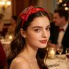 Girl Headband Sparkling Sequins Hearts Bow Decor Lightweight Hair Hoop Seamless Arc Design Party Hair Accessory