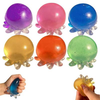 Soft Octopus Squeeze Toy Clear Crystal Stress-relieving Octopus Toys Party Favors