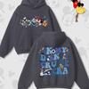 Disney Cartoon Print Autumn and Winter Hooded Sweater Crew Neck Long-sleeved Hoodie Loose Casual Style Suitable for Men Women