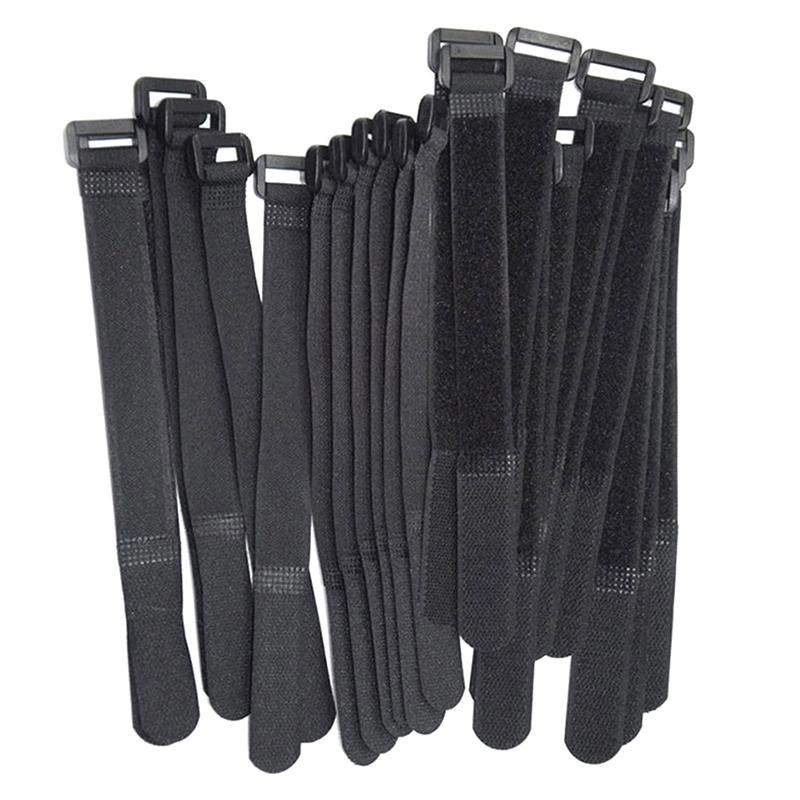 10 Pc 2*20Cm Reusable Fastening Bike Tie Nylon Hook & Loop Durable Multil Purpose Self-Adhesive High Quality Strap Cable Ties
