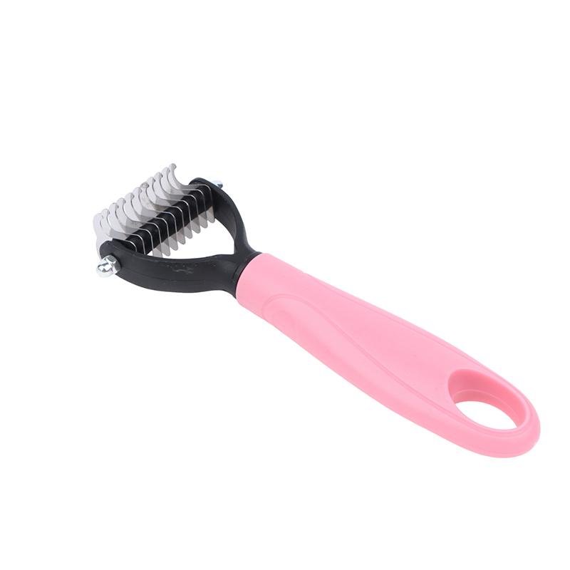 Dual Side Pet Deshedding Brush Efficient Dematting Dog Cat Hair Remover Tool for Pet Owners Grooming Supplies