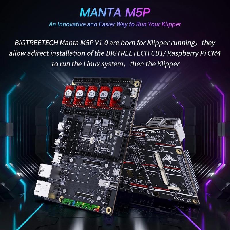Manta M5P V1.0 32Bit Control Board Support 5 Stepper Driver Suitable for CB1 3D Printer Motherboards TMC2209 TMC5160