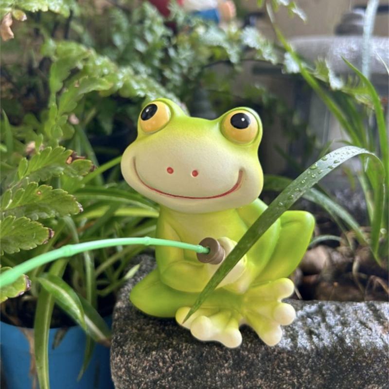 Cartoon Frogs Fishing Garden Sculpture Weather Resistant Resins Craft Figurine for Patios Fishponds and Landscape Design