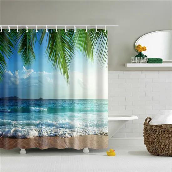 Beautiful Scenic Forest Mountain Shower Curtains Fabric Waterproof Polyester Bathroom Curtain For Bath With Hooks 180X180Cm
