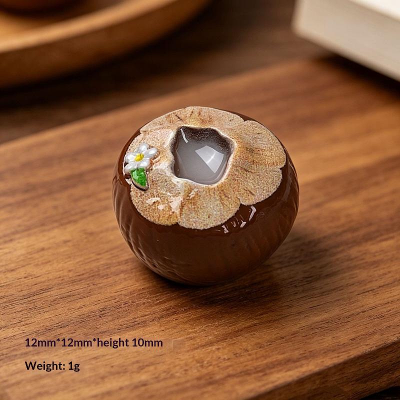 Mini Resin 3D Simulated Coconut Juice Decor 6Pcs Green Brown Accessories for DIY Handmade Gift Jewelry Making Craft