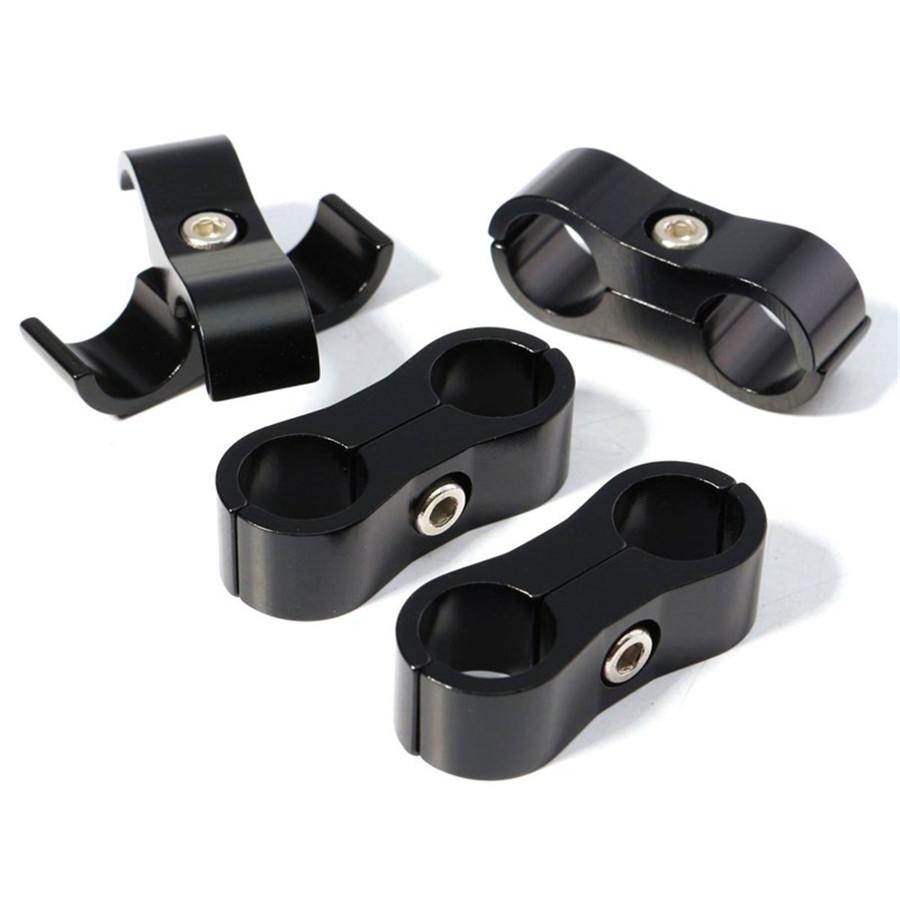 4pcs Black AN -6 AN6 14MM Braided Hose Separator Clamp Fitting Adapter Bracket