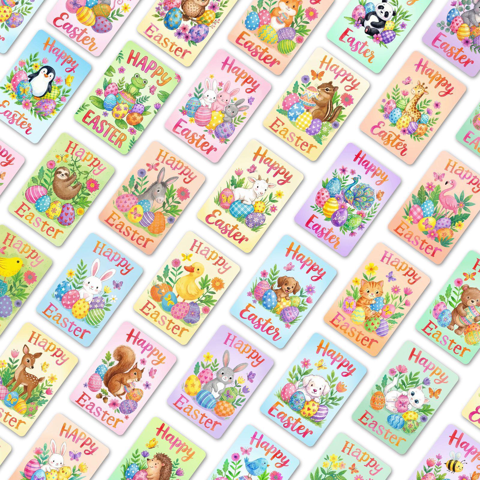 

36 Cute Easter Blessing Cards Cartoon Style Easter Commemorative Cards RXHB0148