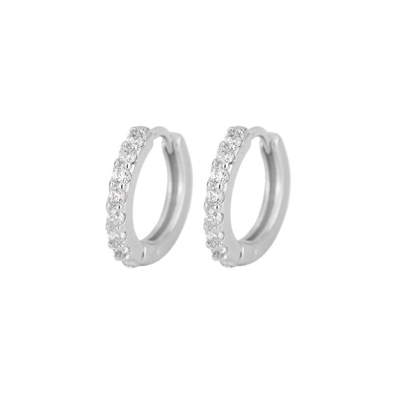 S925 Silver Diamond Stud Hoop Earrings For Women Elegant Fashionable Ear Cuffs Jewelry