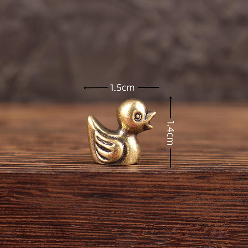 Deux Figurines de Canard en Laiton, Service à Thé Fait Main, Décorations de Table Basse sur le Thème des Animaux de Compagnie, Ornements de Bureau et Cadeaux Mignons de Canard