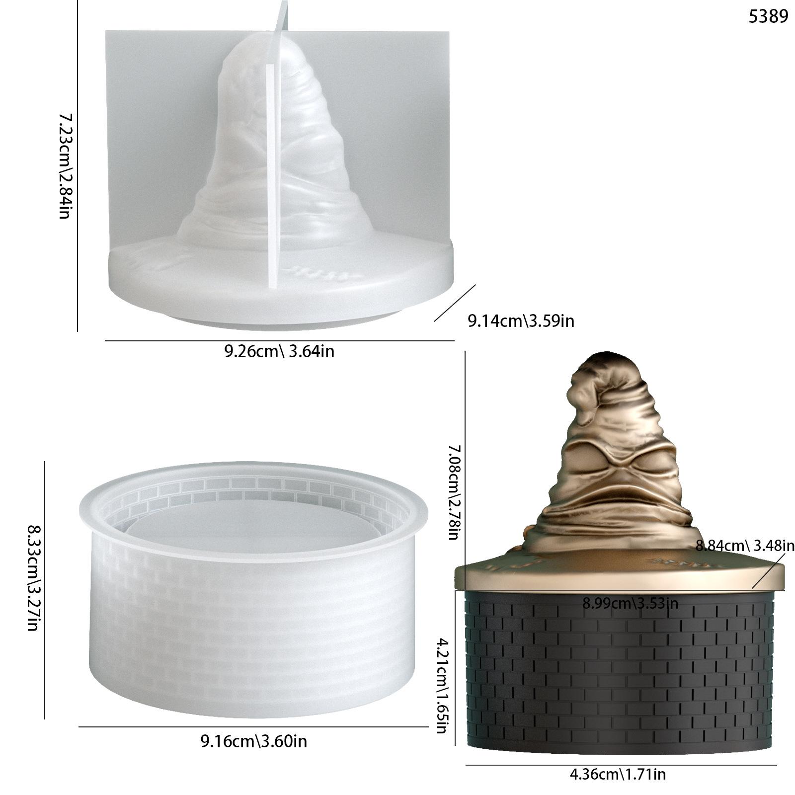 

Silicone Mold for Witch Hat Storage Jar Candle Cup Aromatherapy Plaster Mold Flexible Non-Stick Material for DIY Crafting and Candle Making One Size