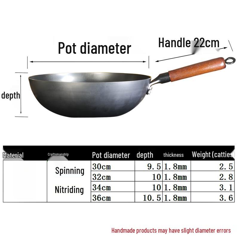 ZISIZ Traditional Hand-Forged Iron Wok