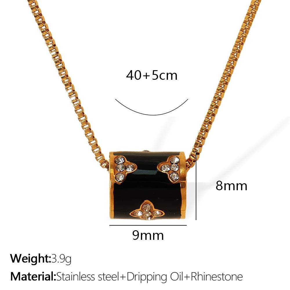 

Premium exquisite small fragrant wind necklace design dripping oil classic collarbone chain plated 18k versatile woman