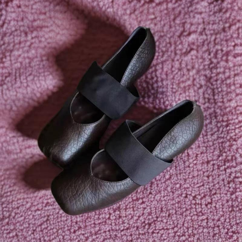 Innere Höherstellung Retro Mary Jane Schuhe neues Schweinenasen-Elefantenmuster superweich minimalistische Ballerinas