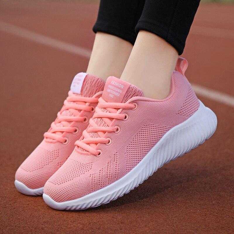Women Shoes Flat Sneakers Breathable Casual Sports Ladies Shoes Lightweight Comfy Trainer Tennis Running Sneakers For Women