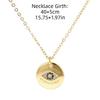 Rhinestone Demon Eye Necklace Copper Gold Plated Turkish Eye Neck Chain Devil's Eye Necklace  Girls