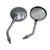 Motorhead Z2 Set of Left and Positive Motorcycle Side Old Chrome Mirror, 2, Right, Thread, 10mm, Mirror, Mirror, Round, Universal, Car, Custom,