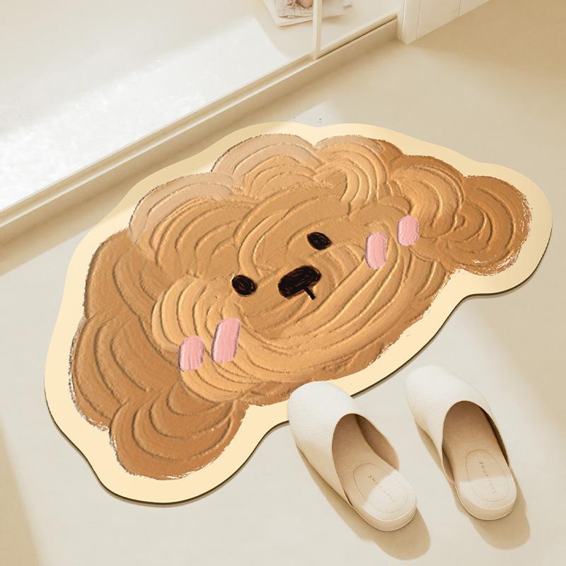 Home Bathroom Floor Mat, Anti Slip Door Mat, Anti Slip Foot Mat, Bathroom Door Quick Drying Absorbent Pad