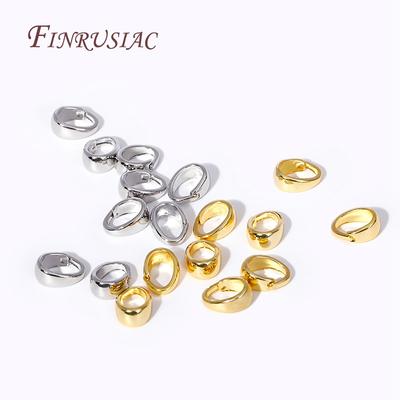 18K Gold Plated Brass Metal Smooth Pendant Bail For Necklace Making Pinch Bails For Pendants Clasps Hook Clips
