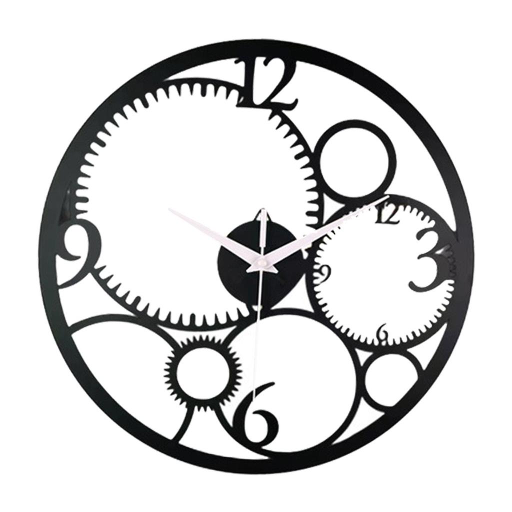 Chic Round Wall Clock Stylish Home Decor Accent for Study Room