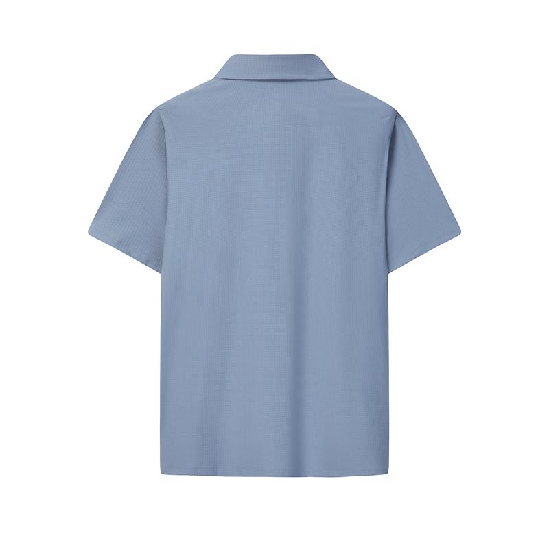 FILA White Simple Classic Versatile Comfortable Breathable Knitted Short Sleeve Polo Shirt Men tops Mist-Blue F11M623101FBU