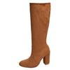 Women's Chunky Heel Boots Fashion Casual Suede Solid Color Round Toe Knee High Boots High Boot Socks for Women Cute