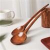 Japanese Style Wooden Soup Spoon With Long Handle Kitchen Utensil Practical Tableware For Home Dining Outdoor Use