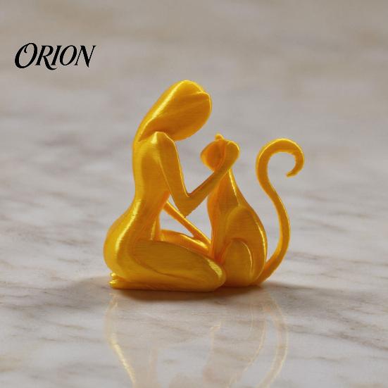 Sculpture 3D Printed Sculpture, One-Piece Molding Desktop Figure, Abstract Stable Decor Woman Cat Art Ornament for Home Gift Minimalist