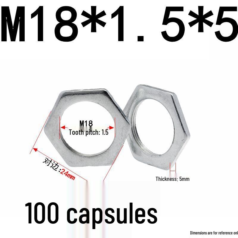 GB808 Weißverzinkte Sechskant-Dünnmutter mit Feingewinde (Lampentyp) M6 bis M30