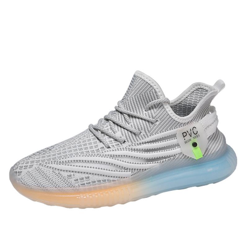 Fly-woven jelly transparent bottom popcorn coconut shoes night fluorescent sneakers 39