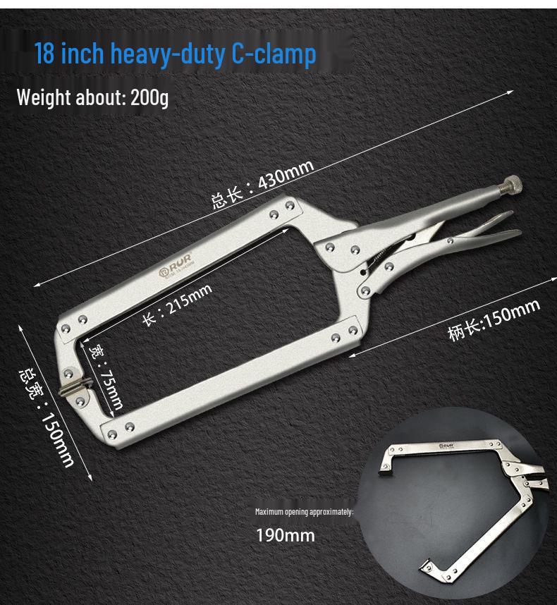C-Typ Schraubzwinge Hochbelastbare Universal-Druckzange für Holzbearbeitung und Schweißen