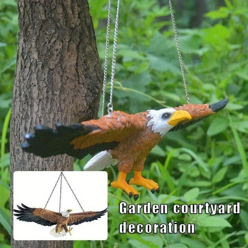 1pcs Eagle Wall Sculpture Resin Animal Hanging Ornament Eagle For Garden Home Decor Craft Gifts Figurines Small Eagle Flying
