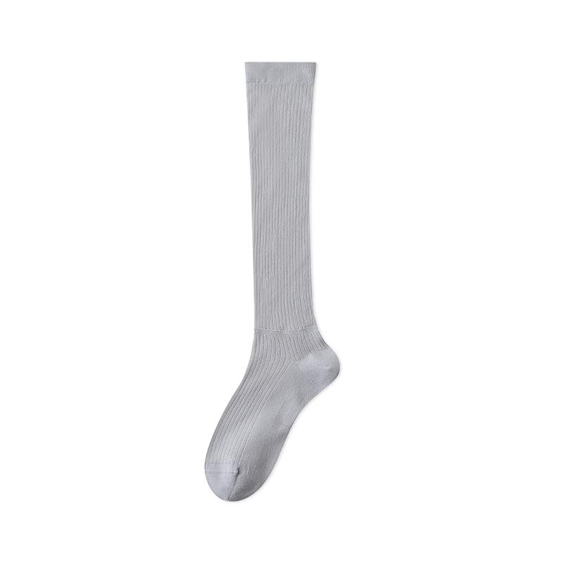 Acheng Women s White Summer Ballet-Style Vertical Striped Ultra-Thin Slimming Calf Socks One Size
