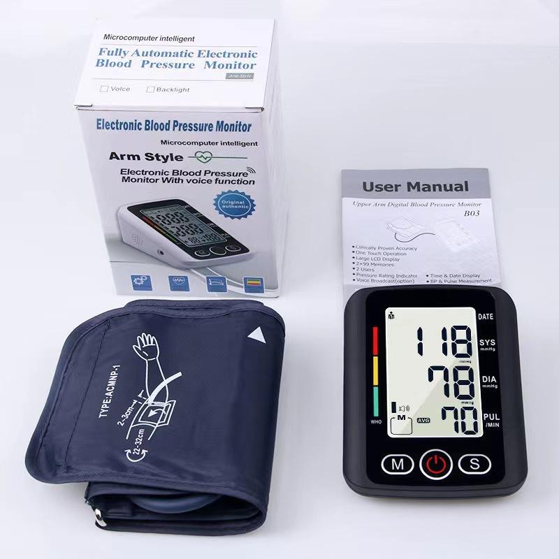 1Pc Electronic Sphygmomanometer English Arm Blood Pressure Meter Household Blood Pressure Meter Russian Blood Pressure Meter