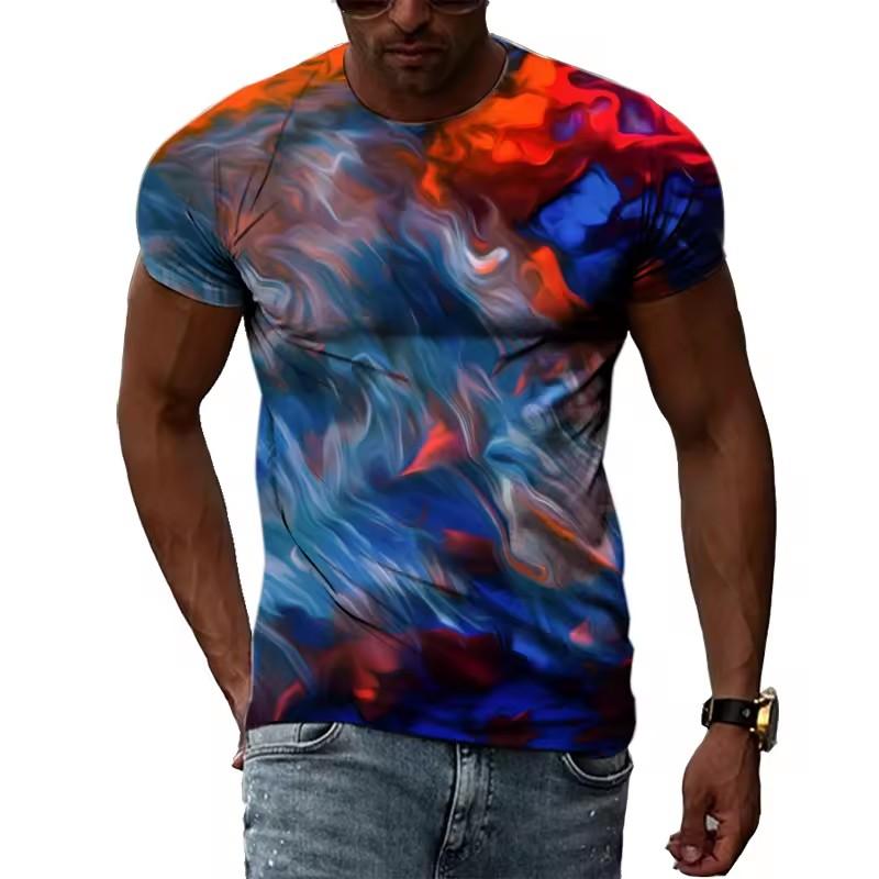 3D Graffiti Hip Hop Harajuku Ptinted Men T-shirts Summer Fashion Casual Street Style Tee Trend Personality Short Sleeve Tops