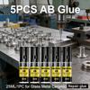 5pcs Reliable Long-Lasting Glue 25ml/1pc Universal Adhesive Super AB Glue for Glass Metal Wood Ceramic Hardware Repair Glue